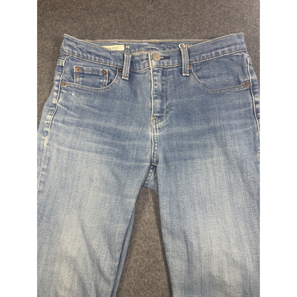 Gap‎ 1969 Girlfriend Jeans Size 26x26 Raw Hem